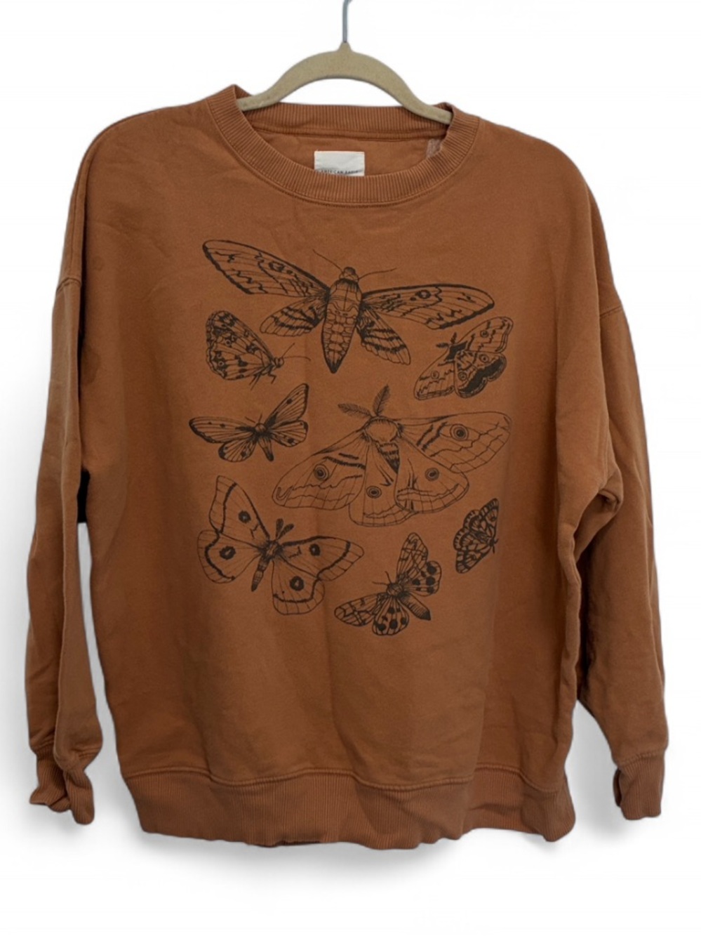 American Eagle Outfitters Moth Graphics Orange Crewneck Sweatshirt